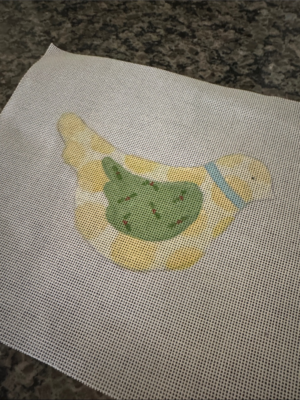 NEW Hand-Painted Yellow Dove Bird Needlepoint Canvas